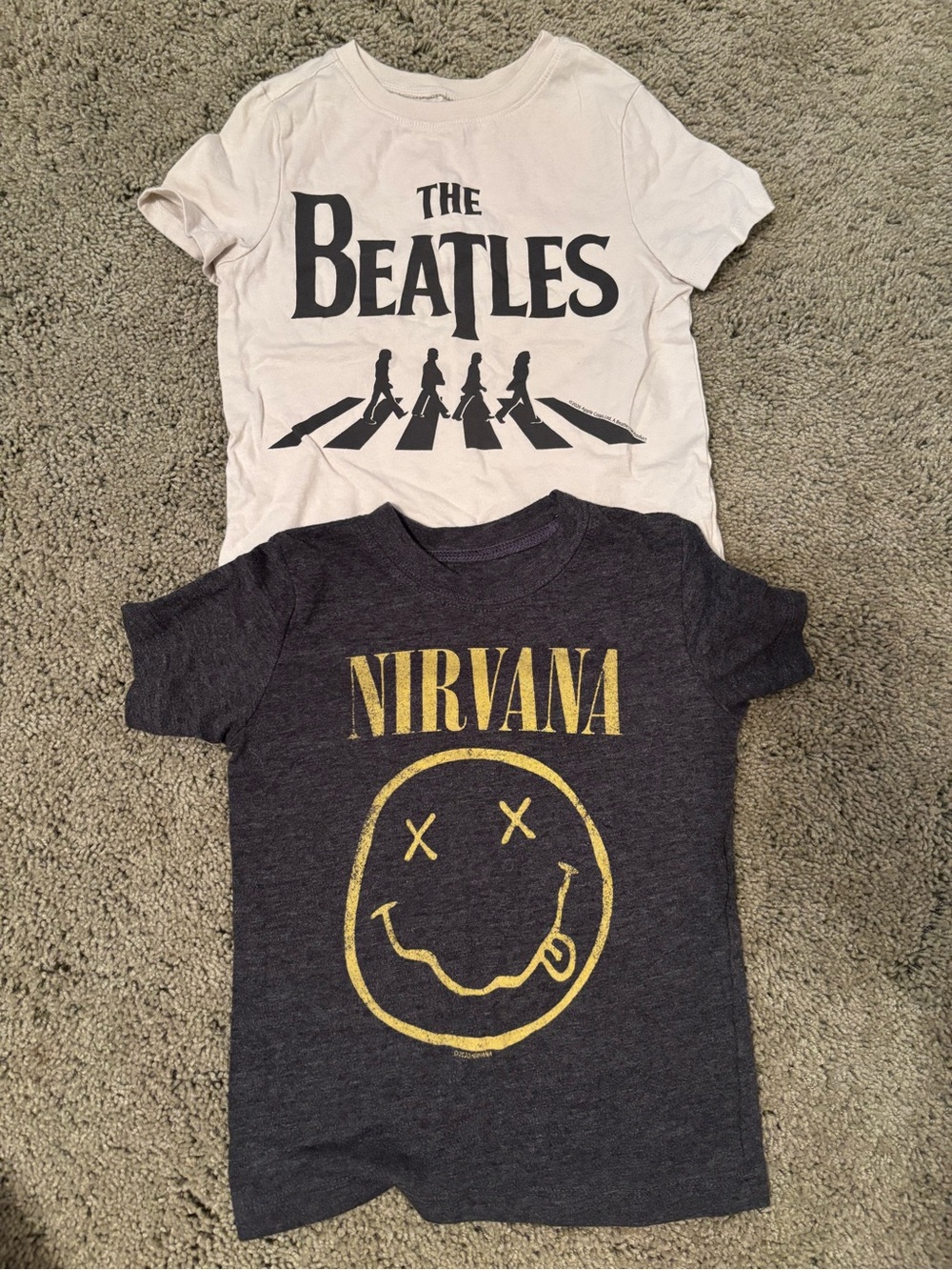 The Beatles White Kids Tee & Nirvana Black Kids Tee - Pack of 2